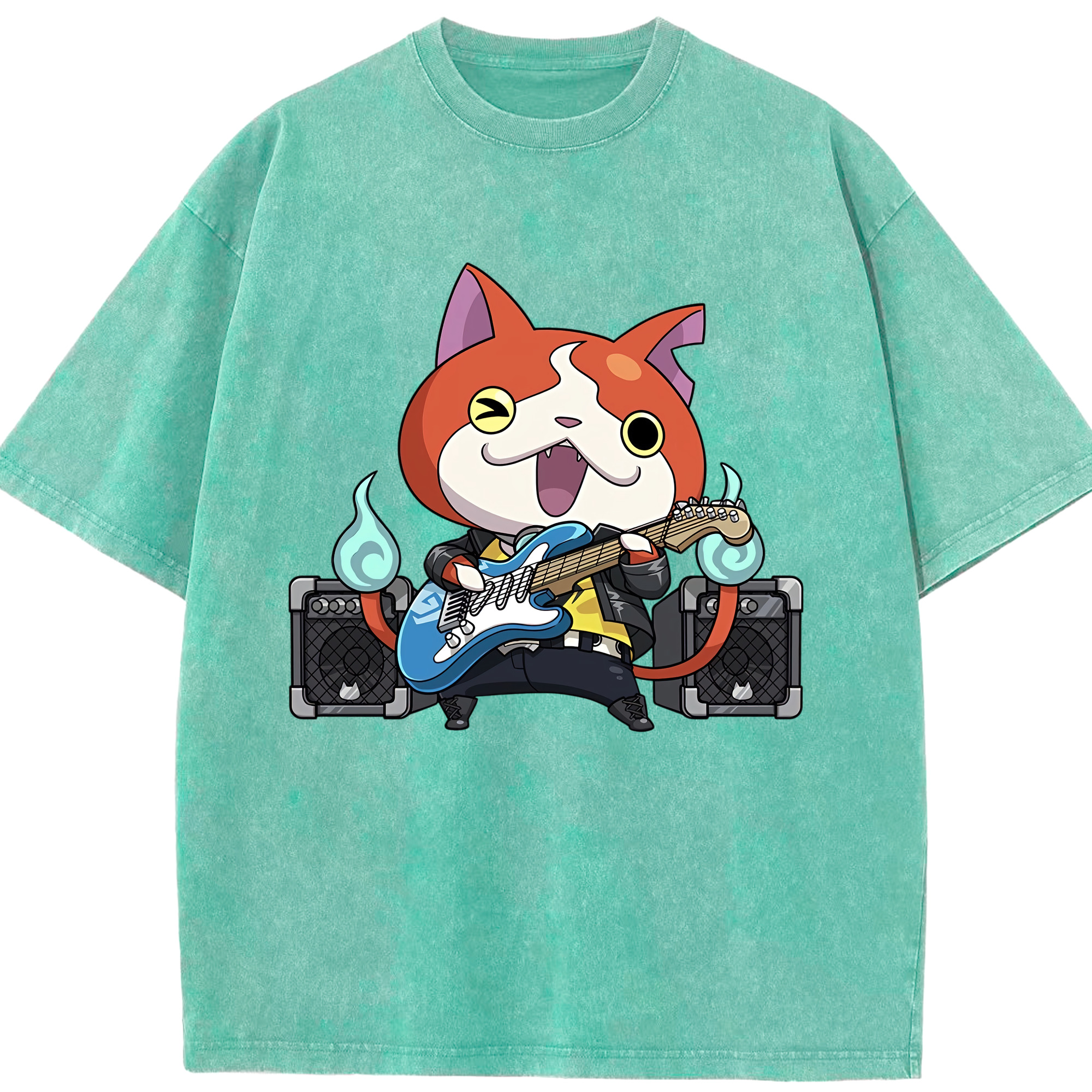 （画像用） 妖怪ウォッチ Yo-kai Watch 綿100% ヴィンテージ風 半袖Tシャツ（フロントプリント）